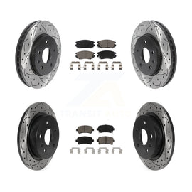 Front Rear Drilled Slot Brake Rotor Ceramic Pad Kit For Chevrolet Malibu Limited