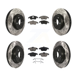 Front Rear Drilled Slot Brake Rotors Ceramic Pad Kit For Mercedes-Benz E350 C300