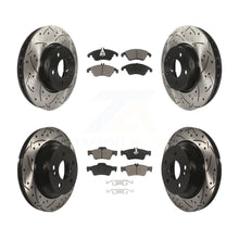 Charger l'image dans la galerie, Front Rear Drilled Slot Brake Rotors Ceramic Pad Kit For Mercedes-Benz E350 E400