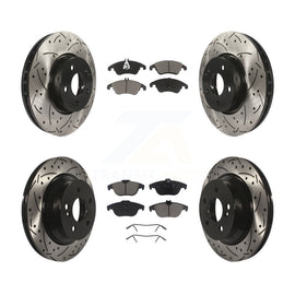 Front Rear Drilled Slot Disc Brake Rotors Ceramic Pad Kit For Mercedes-Benz E350