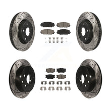 Charger l'image dans la galerie, Front Rear Coated Drilled Slot Disc Brake Rotors Ceramic Pad Kit For Toyota RAV4