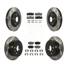 Front Rear Drilled Slot Brake Rotor Ceramic Pad Kit For Toyota Camry Lexus ES350