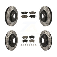 Charger l'image dans la galerie, Front Rear Coated Drilled Slotted Disc Brake Rotor &amp; Ceramic Pad Kit For Audi A6