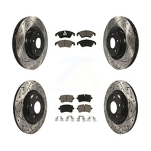 Load image into Gallery viewer, Front Rear Coated Drilled Slotted Disc Brake Rotor &amp; Ceramic Pad Kit For Audi A6