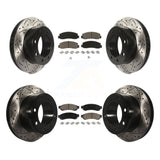 Front Rear Drill Slot Brake Rotors Ceramic Pad Kit For Ford F-250 Super Duty 4WD