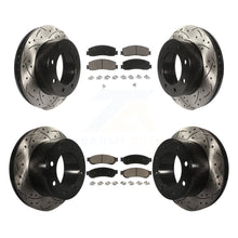 Load image into Gallery viewer, Front Rear Drill Slot Brake Rotors Ceramic Pad Kit For Ford F-250 Super Duty 4WD