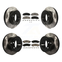 Load image into Gallery viewer, Front Rear Drill Slot Brake Rotors Ceramic Pad Kit For Ford F-250 Super Duty 4WD