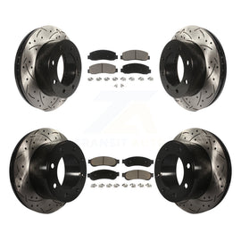 Front Rear Drill Slot Brake Rotors Ceramic Pad Kit For Ford F-250 Super Duty 4WD