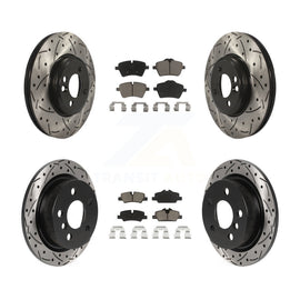 Front Rear Drill Slot Brake Rotor Ceramic Pad Kit For 2015 Mini Cooper 2.0L/1.5L