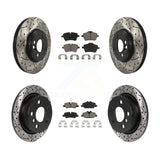Front Rear Drill Slot Brake Rotor Ceramic Pad Kit For 2015 Mini Cooper 2.0L/1.5L