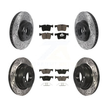 Charger l'image dans la galerie, Front Rear Coated Drilled Slotted Disc Brake Rotors Ceramic Pad Kit For BMW 328d