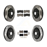 Front Rear Drill Slot Brake Rotors Ceramic Pad Kit For 2014 Chevrolet Camaro ZL1