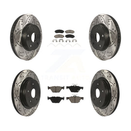 [Front+Rear] 16-19 Subaru Legacy 2.5L Performance Drilled & Slotted Brake Rotor & Ceramic Pads Kit For Max Braking