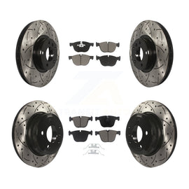 [Front+Rear] 2009 BMW X6 From 10 08 Performance Drilled & Slotted Brake Rotor & Ceramic Pads Kit For Max Braking