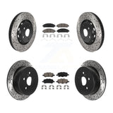 [Front+Rear] 2009-2016 Toyota Venza Performance Drilled & Slotted Brake Rotor & Ceramic Pads Kit For Max Braking