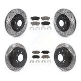 Front Rear Drilled Slot Disc Brake Rotors Ceramic Pad Kit For Hyundai Tucson Kia