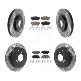 Front Rear Drill Slot Brake Rotors Ceramic Pad Kit For Kia Sportage Turbocharged
