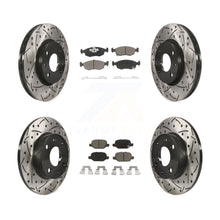 Load image into Gallery viewer, Front Rear Coated Drilled Slotted Disc Brake Rotors Ceramic Pad Kit For Fiat 500