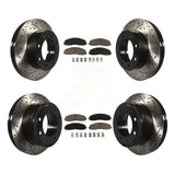 Front Rear Drill Slot Brake Rotors Ceramic Pad Kit For Ford F-250 Super Duty 4WD
