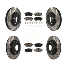 Load image into Gallery viewer, Front Rear Coated Drilled Slotted Disc Brake Rotor &amp; Ceramic Pad Kit For Mazda 6