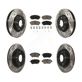 [Front+Rear] 2016-2018 Mazda 6 Performance Drilled & Slotted Brake Rotor & Ceramic Pads Kit For Max Braking