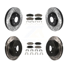 Load image into Gallery viewer, [Front+Rear] 2011-2017 Nissan Quest Performance Drilled &amp; Slotted Brake Rotor &amp; Ceramic Pads Kit For Max Braking