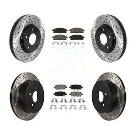 [Front+Rear] 2011-2017 Nissan Quest Performance Drilled & Slotted Brake Rotor & Ceramic Pads Kit For Max Braking