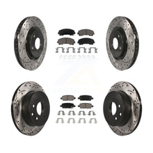 Load image into Gallery viewer, Front Rear Coated Drilled Slot Disc Brake Rotor Ceramic Pad Kit For Nissan Rogue