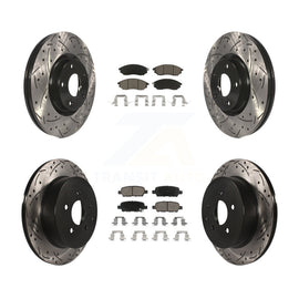 Front Rear Drill Slot Brake Rotor Ceramic Pad Kit For Nissan Murano INFINITI M37