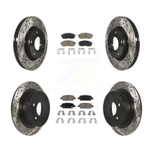 Charger l'image dans la galerie, Front Rear Coated Drill Slot Disc Brake Rotors Ceramic Pad Kit For Nissan Sentra