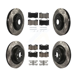 Front Rear Drill Slot Brake Rotor Ceramic Pad Kit For INFINITI G37 Nissan 370Z Z