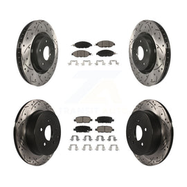 Front Rear Drilled Slot Brake Rotor Ceramic Pad Kit For Nissan Pathfinder Murano