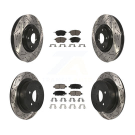 Front Rear Drill Slot Disc Brake Rotors Ceramic Pad Kit For Nissan Altima Maxima