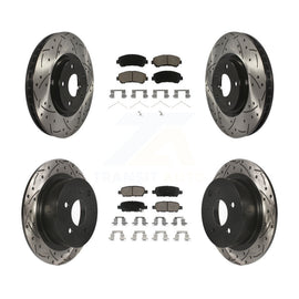 Front Rear Drill Slot Brake Rotors Ceramic Pad Kit For Nissan Sentra SE-R Spec V