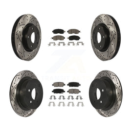 Front Rear Coated Drill Slot Disc Brake Rotors Ceramic Pad Kit For Nissan Altima