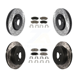 Front Rear Drilled Slot Brake Rotors Ceramic Pad Kit For INFINITI FX35 FX37 QX70