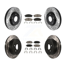 Charger l&#39;image dans la galerie, [Front+Rear] 2004-2009 Nissan Quest Performance Drilled &amp; Slotted Brake Rotor &amp; Ceramic Pads Kit For Max Braking