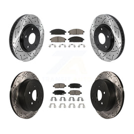 [Front+Rear] 2004-2009 Nissan Quest Performance Drilled & Slotted Brake Rotor & Ceramic Pads Kit For Max Braking