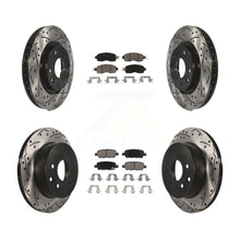 Charger l'image dans la galerie, Front Rear Coated Drilled Slot Disc Brake Rotors Ceramic Pad Kit For Nissan LEAF