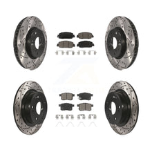 Load image into Gallery viewer, Front Rear Coated Drilled Slot Disc Brake Rotor Ceramic Pad Kit For Honda Accord