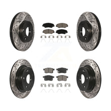 Load image into Gallery viewer, Front Rear Coated Drilled Slot Disc Brake Rotor Ceramic Pad Kit For Honda Accord
