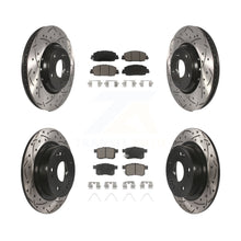 Load image into Gallery viewer, Front Rear Coated Drilled Slot Disc Brake Rotor Ceramic Pad Kit For Honda Accord
