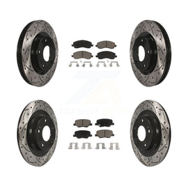 Front Rear Drill Slot Brake Rotor Ceramic Pad Kit For Mitsubishi Outlander Sport