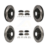 Front Rear Drill Slot Brake Rotor Ceramic Pad Kit For Mitsubishi Outlander Sport