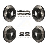 Front Rear Drill Slot Brake Rotor Ceramic Pad Kit For Chevrolet Express 2500 GMC