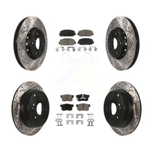 Charger l'image dans la galerie, [Front+Rear] 2013-2018 Acura RDX Performance Drilled &amp; Slotted Brake Rotor &amp; Ceramic Pads Kit For Max Braking