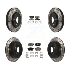 [Front+Rear] 2012-2016 Honda CR-V AWD Performance Drilled & Slotted Brake Rotor & Ceramic Pads Kit For Max Braking