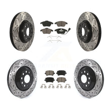 Load image into Gallery viewer, Front Rear Drill Slot Disc Brake Rotors Ceramic Pad Kit For Volkswagen Passat CC