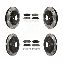 Front Rear Drilled Slot Brake Rotor & Ceramic Pad Kit For Chevrolet Traverse GMC