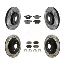 Load image into Gallery viewer, Front Rear Coated Drilled Slotted Disc Brake Rotor Ceramic Pad Kit For Volvo V70